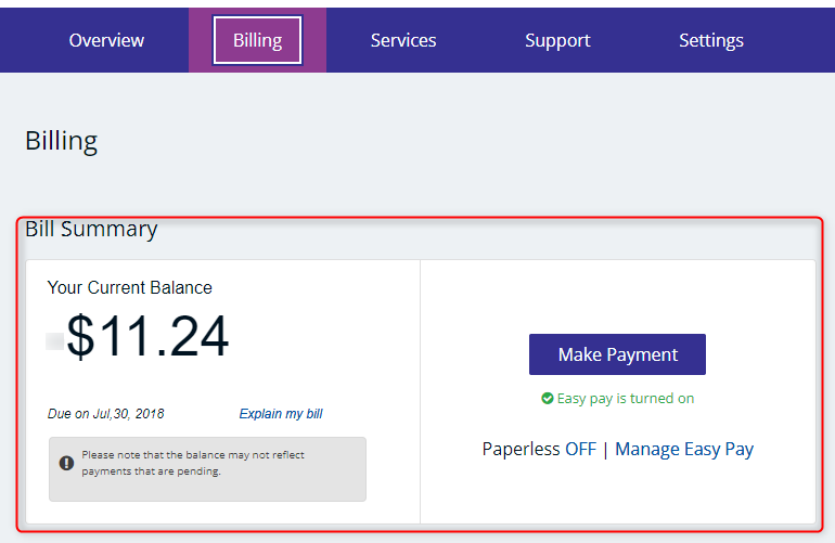 sparklight bill pay online